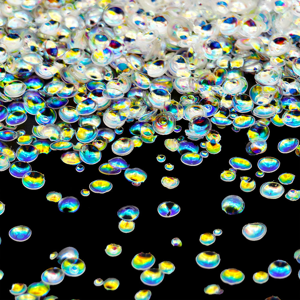 opal white iridescent 3d bubble polyester crafting glitter