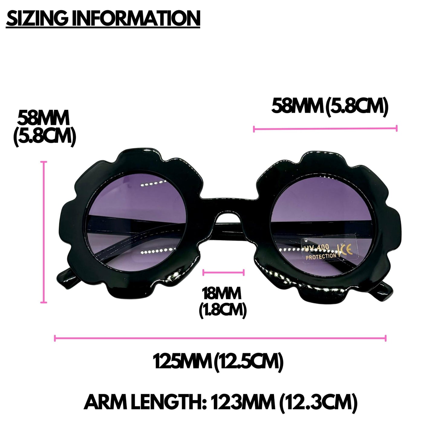 Straight Flower Shaped Sunglasses with UVA & UVB Protection (Kids)