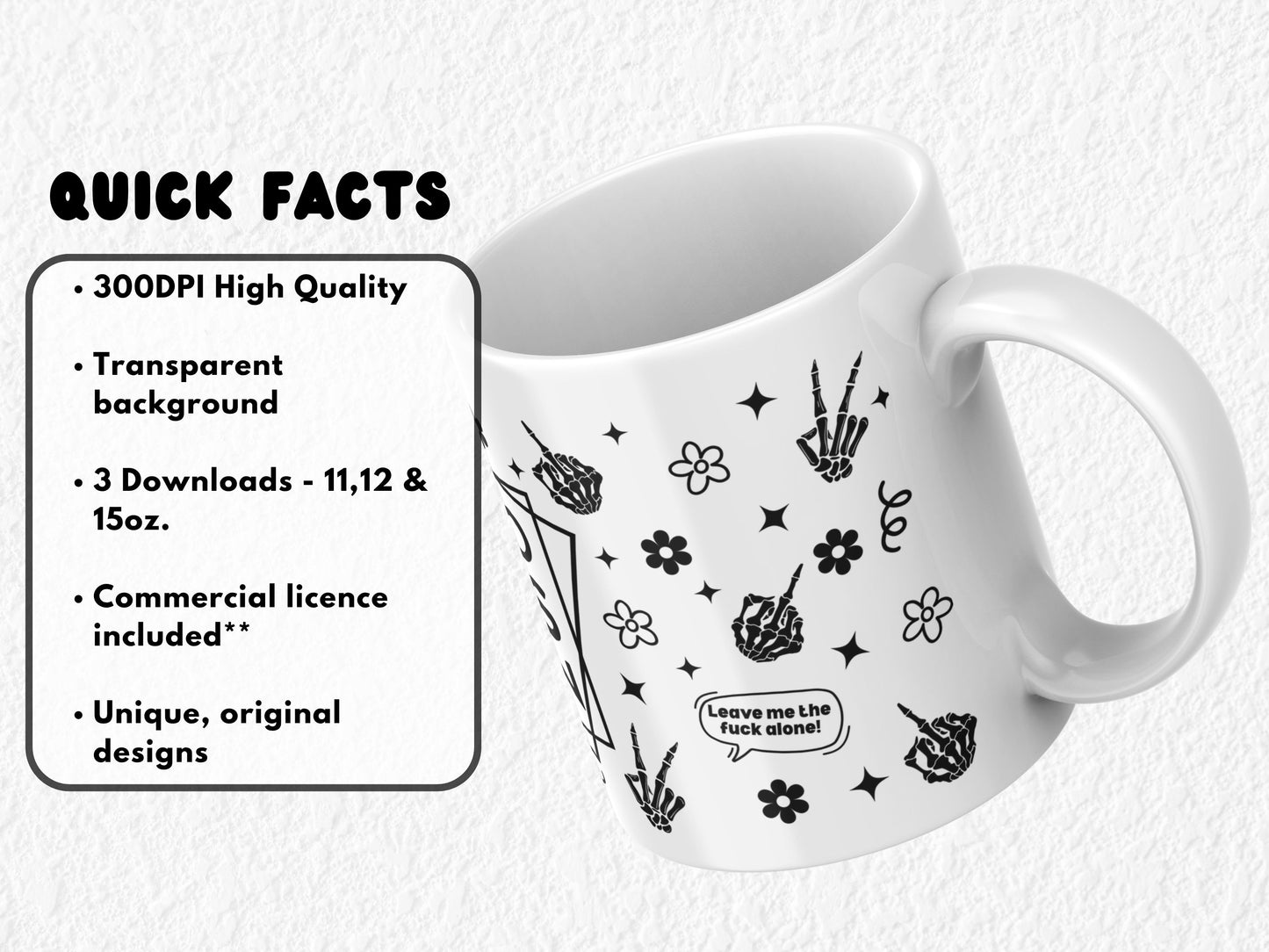 Edgy sublimation mug wrap featuring a black leopard print border with bold acronym "NFG" for No F*cks Given in the centre. This high-res PNG design fits 11oz, 12oz, and 15oz sublimation mugs. Perfect for unapologetic coffee lovers, attitude-filled gifts, or funny novelty drinkware. The black-on-black leopard print adds a fierce, modern touch to a blunt and hilarious message. Ideal for UV DTF or sublimation printing.