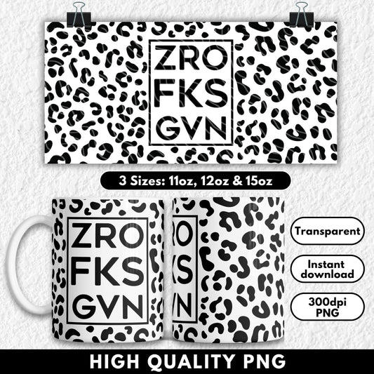 Edgy sublimation mug wrap featuring a black leopard print border with bold acronym "NFG" for No F*cks Given in the centre. This high-res PNG design fits 11oz, 12oz, and 15oz sublimation mugs. Perfect for unapologetic coffee lovers, attitude-filled gifts, or funny novelty drinkware. The black-on-black leopard print adds a fierce, modern touch to a blunt and hilarious message. Ideal for UV DTF or sublimation printing.