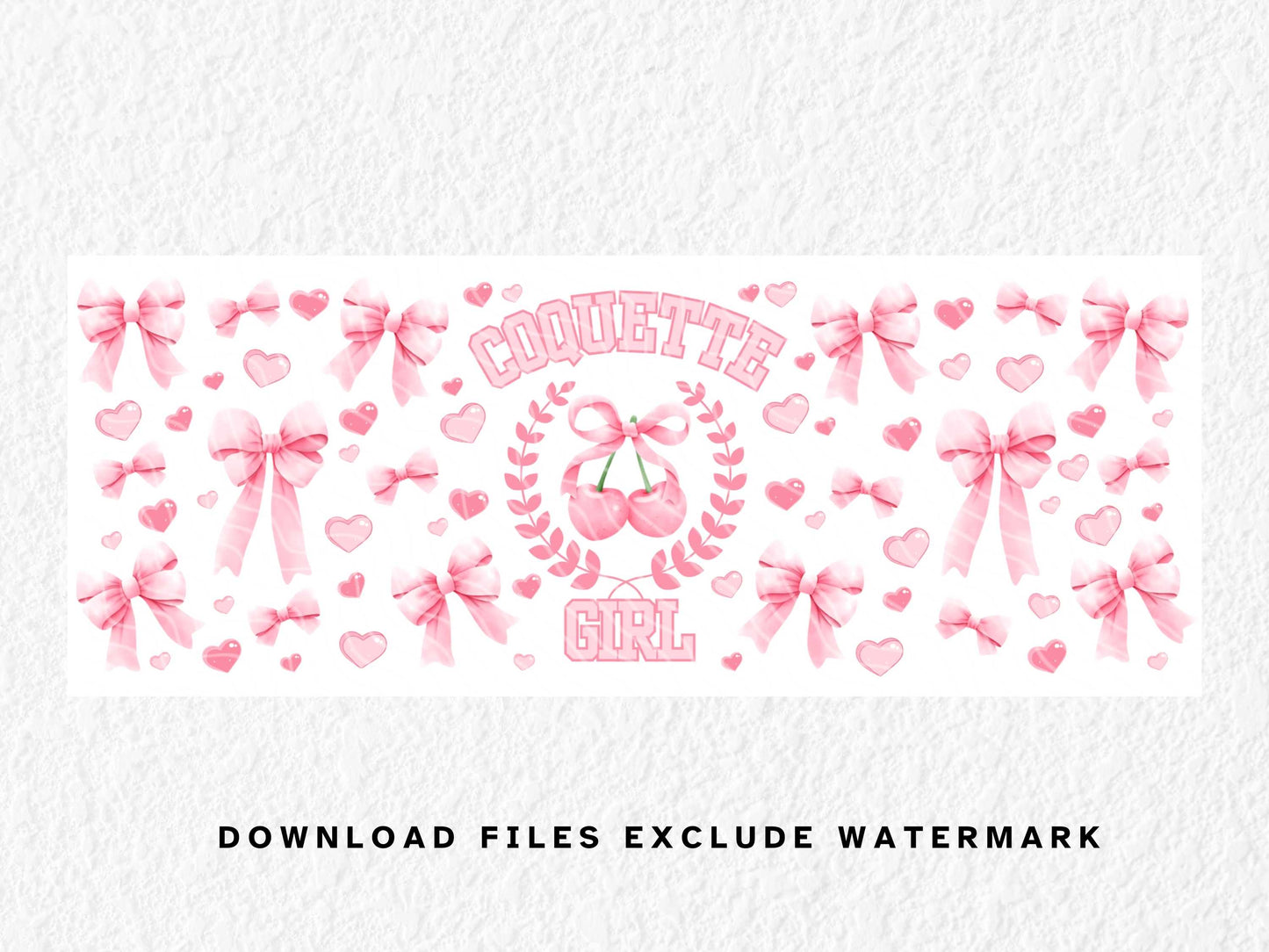 sublimation mug coquette girl designs with pink cherry cherries, bows and ribbons. Digital download png file for sublimating 11oz 12oz and 15oz mugs