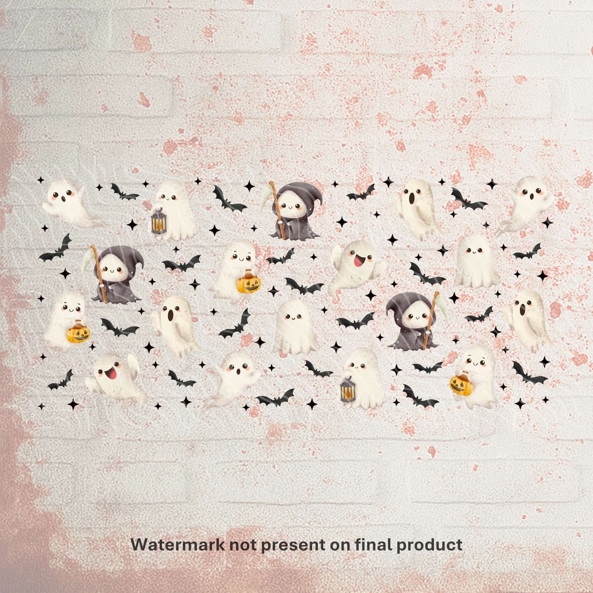 Crafting-grade UV DTF transfer for Halloween 16oz Libbey can – UK spooky tumbler wraps, perfect for small biz makers