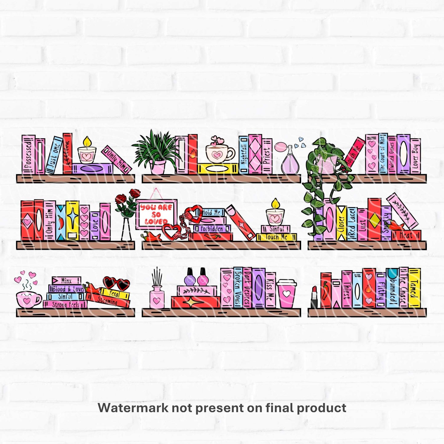 Smut Bookshelf | UV DTF Wrap