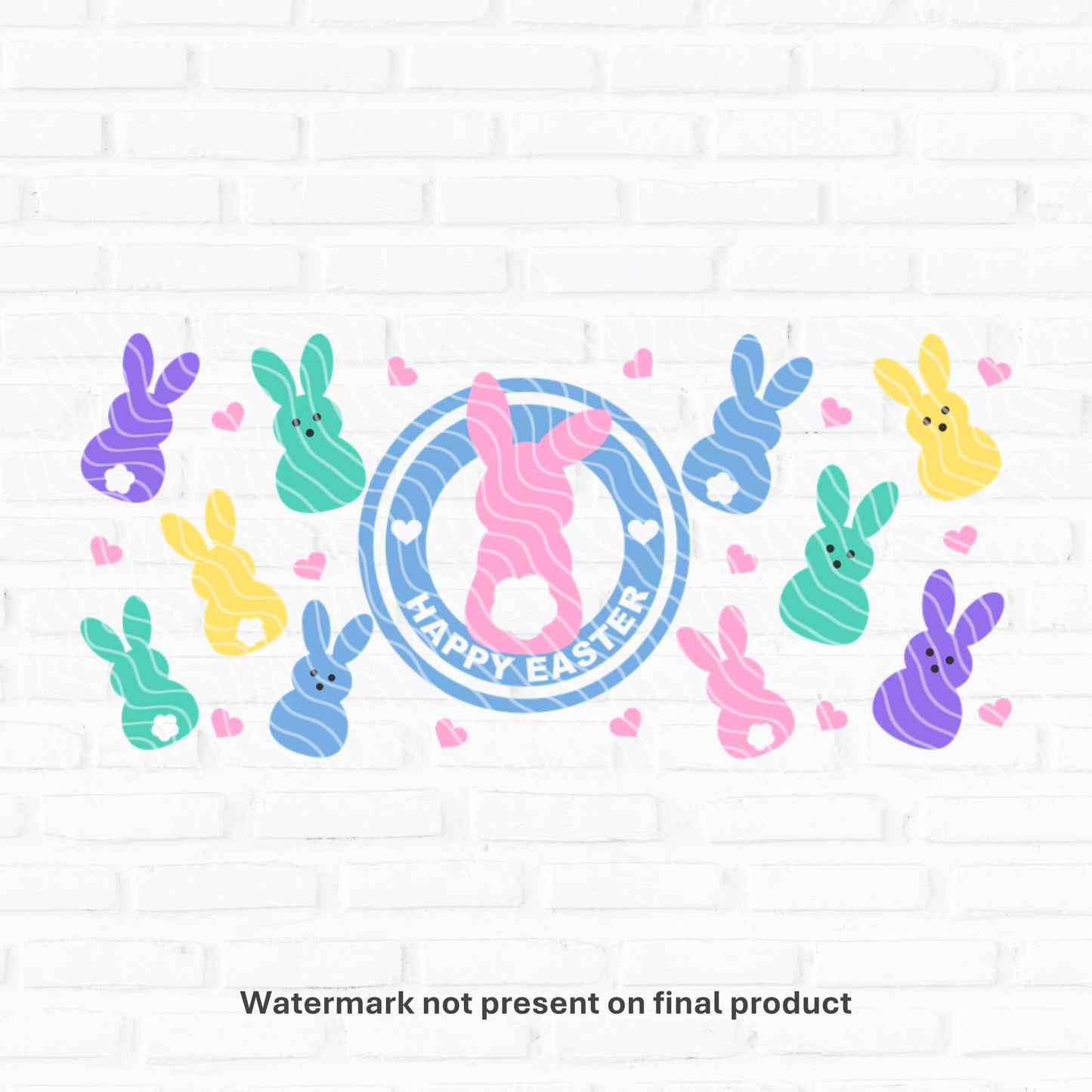 happy easter uv dtf wraps sparkle craft vinyl