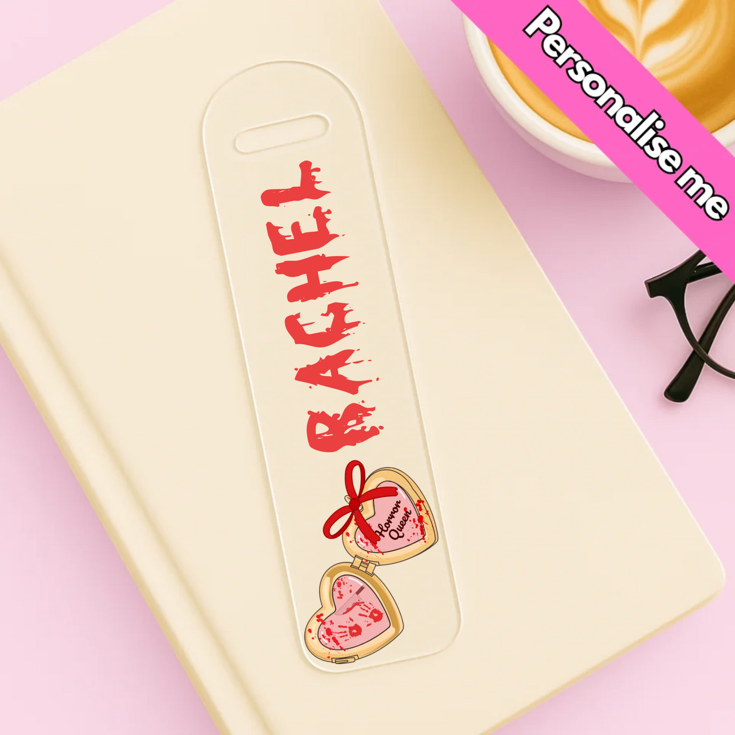 Horror Queen Locket | Personalised Bookmark UV DTF