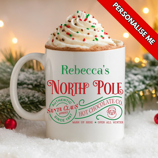 North Pole Hot Chocolate | Personalised UV DTF