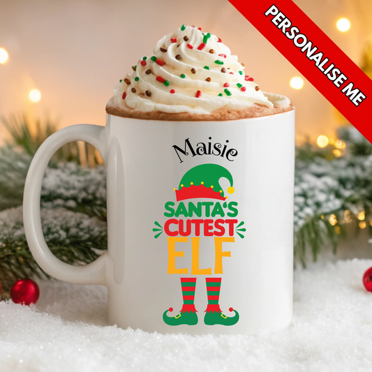 Santas Cutest Elf | Personalised UV DTF