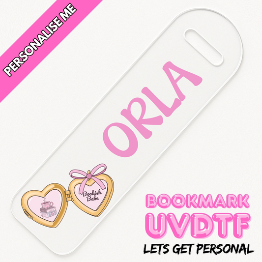 Bookish Babe Locket | Personalised Bookmark UV DTF
