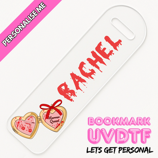 Horror Queen Locket | Personalised Bookmark UV DTF