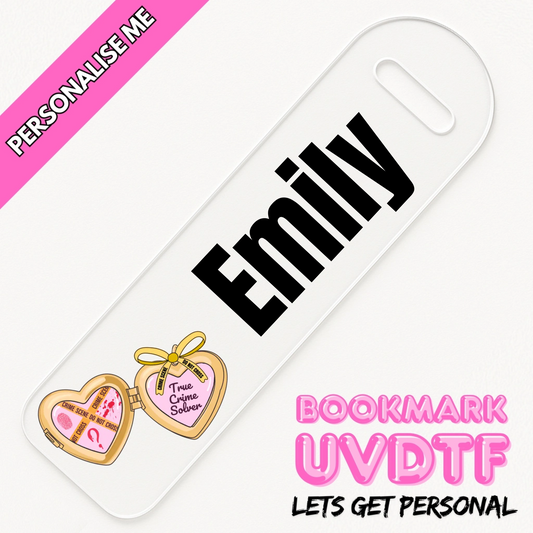 True Crime Solver Locket | Personalised Bookmark UV DTF