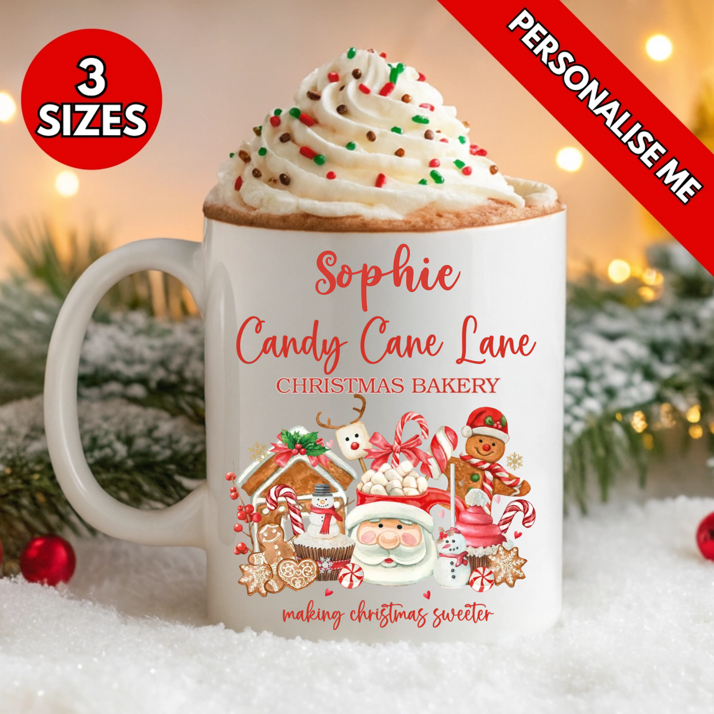 Candy Cane Lane | Personalised UV DTF