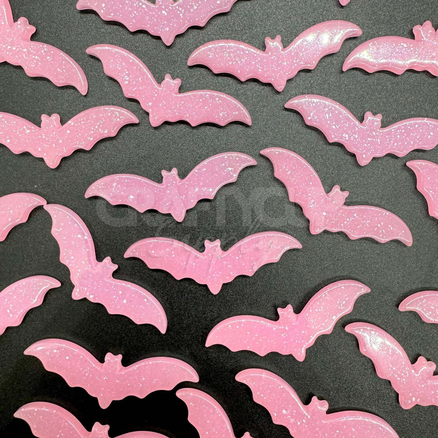 glitter bat resin charms