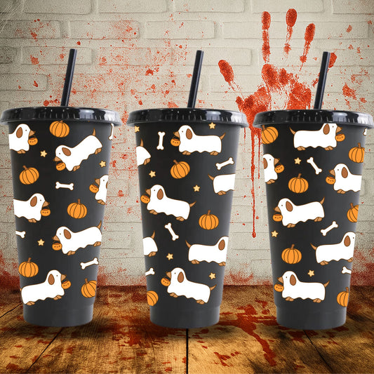Ghost Dachshund | Cold Cup UV DTF Wrap