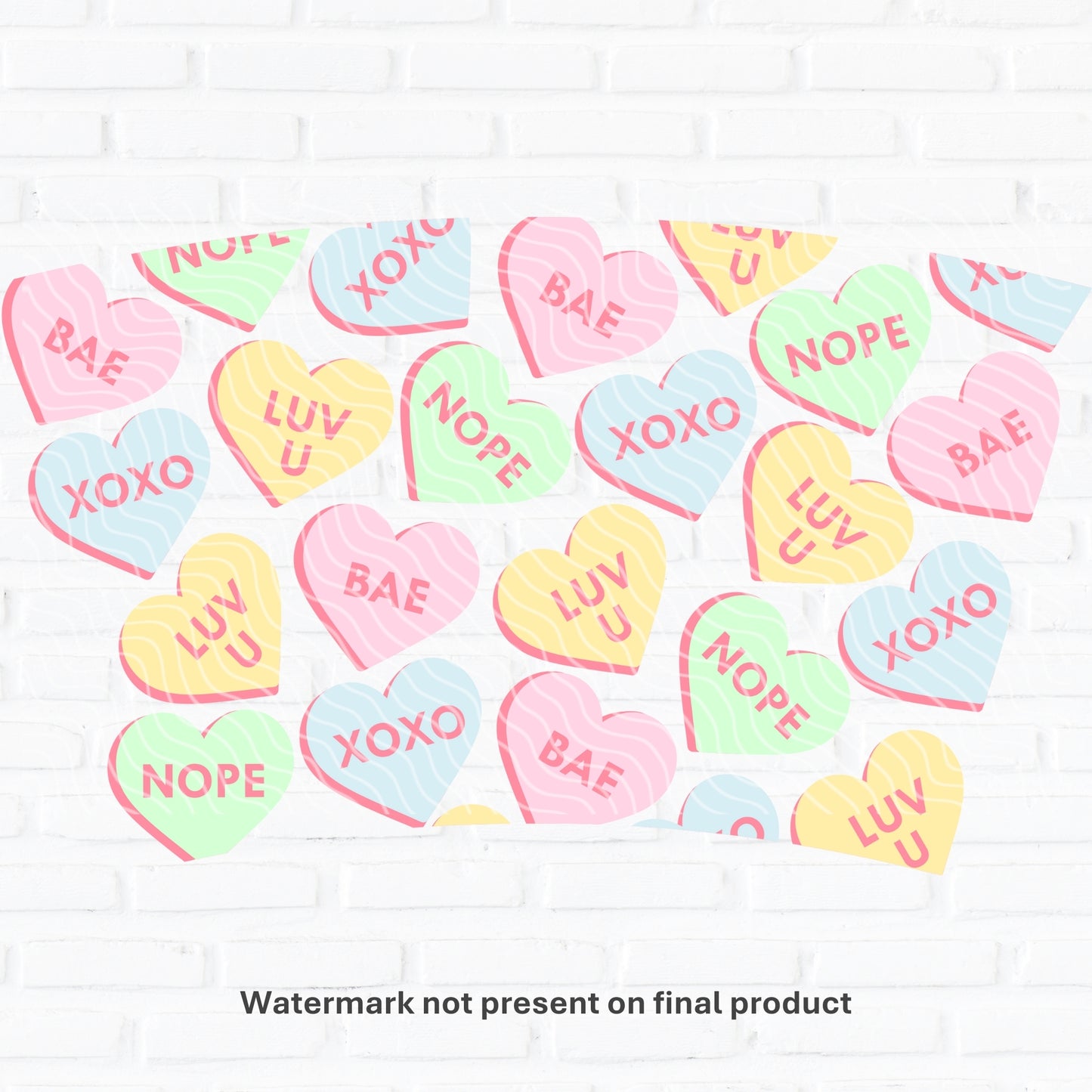 Candy Sweet Hearts | UV DTF Wrap