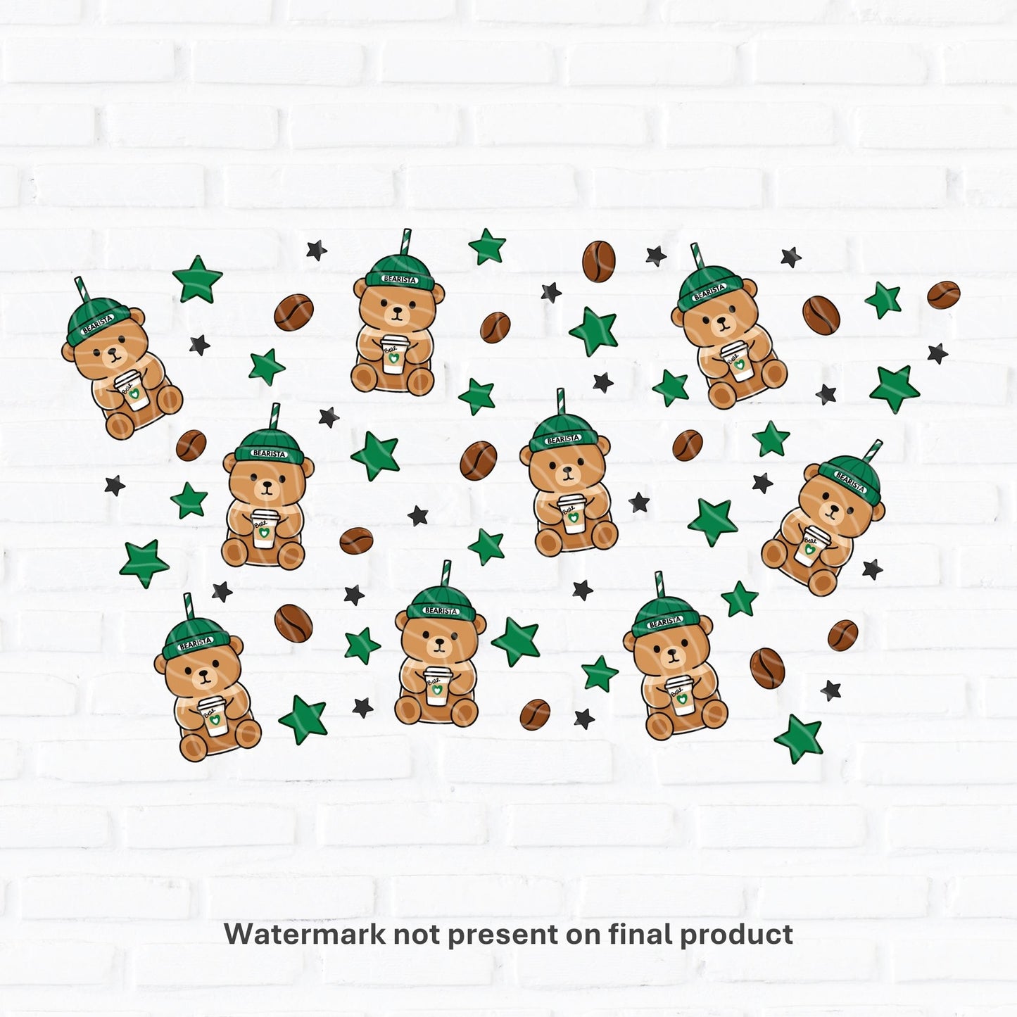 Iced Coffee Bear | UV DTF Wrap