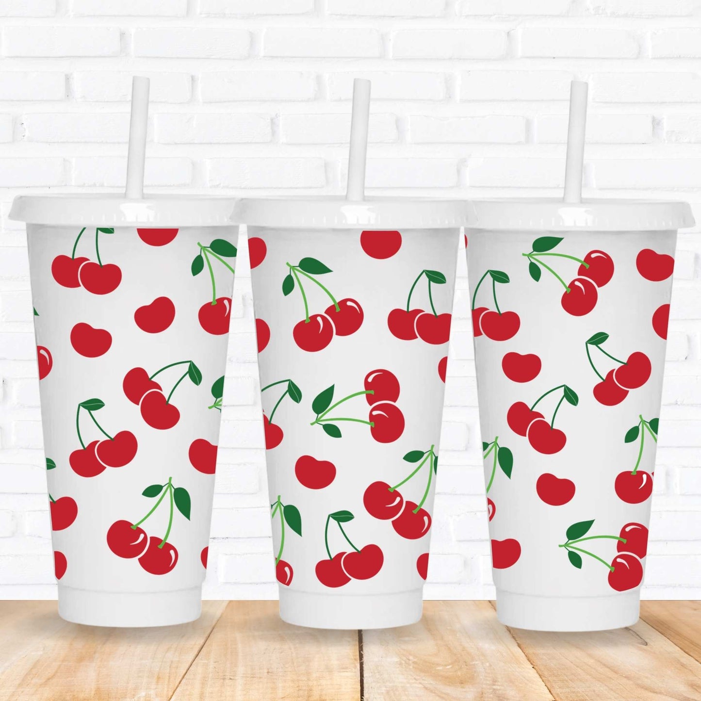24oz cherry uv dtf wraps for starbucks cold cups
