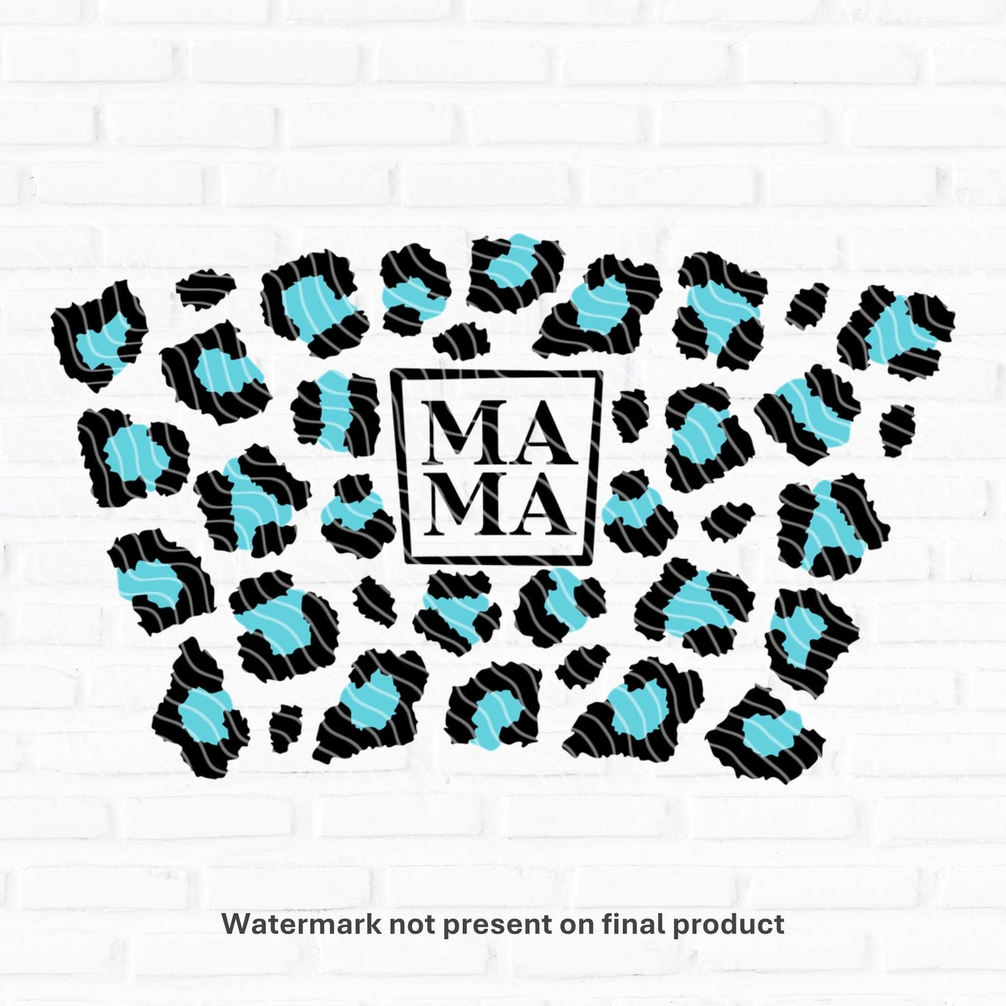 Mama Blue Leopard | UV DTF Wrap