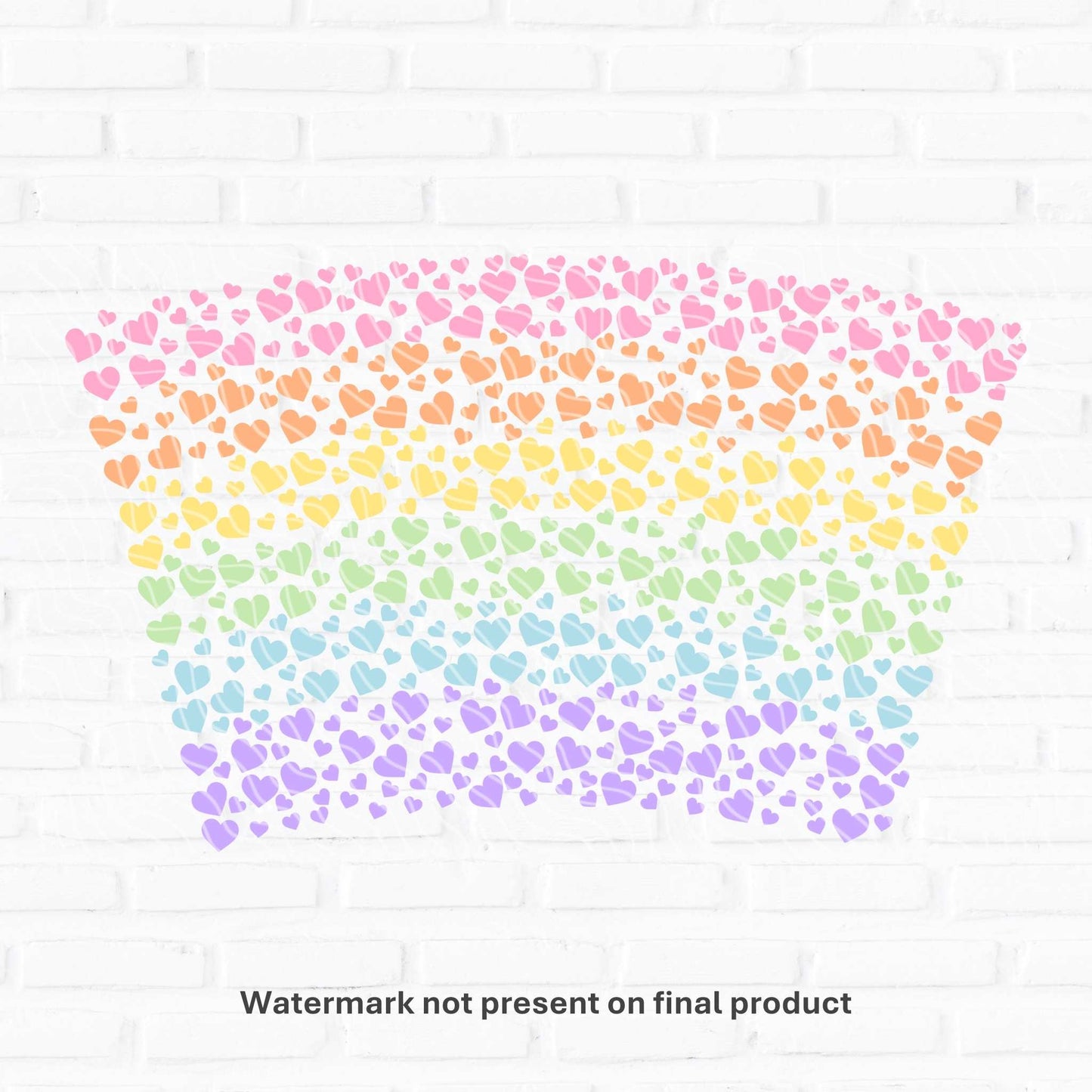 Rainbow Hearts | UV DTF Wrap