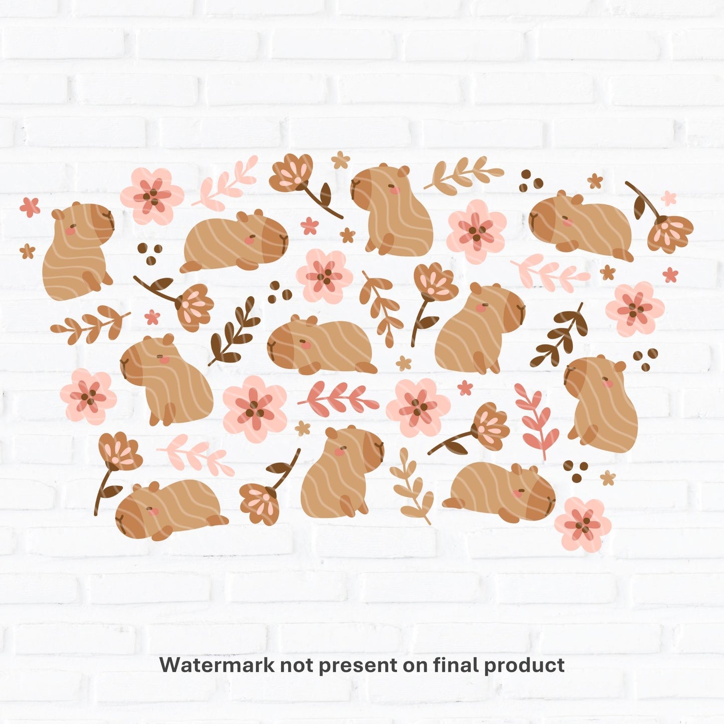 Autumn Capybara | Cold Cup UV DTF Wrap