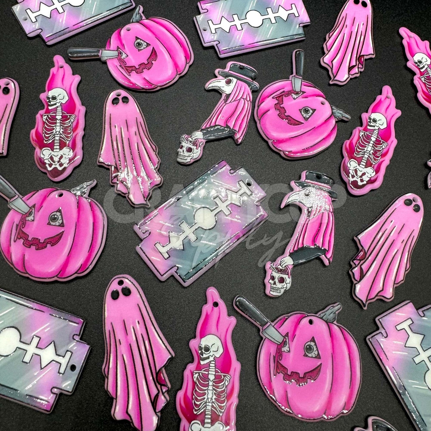 Horror Pink Cabochons (Pack of 6)