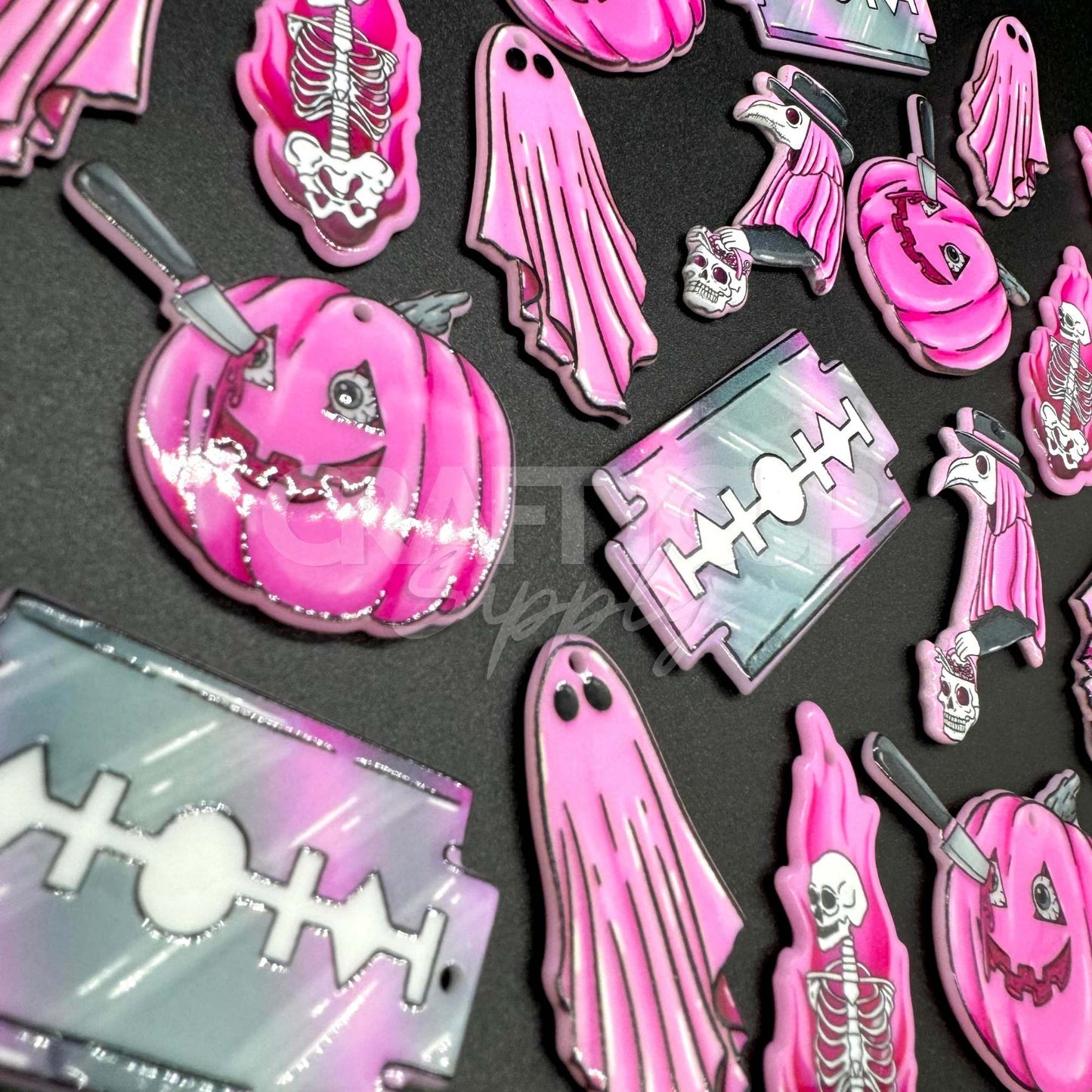 Horror Pink Cabochons (Pack of 6)