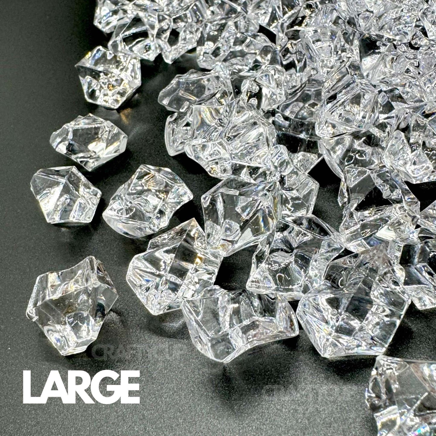 Clear Acrylic Ice Cubes - Cabochons (2 Sizes Available)