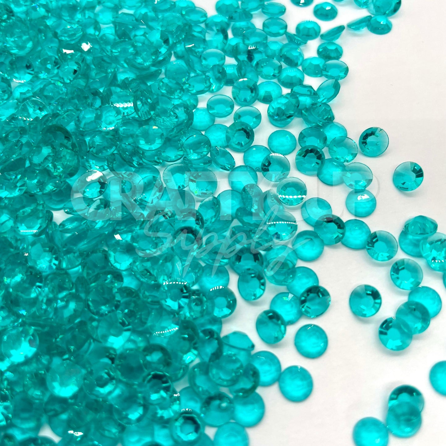 Clear Series - Turquoise Rhinestones - 3mm | 4mm | 5mm (28g)