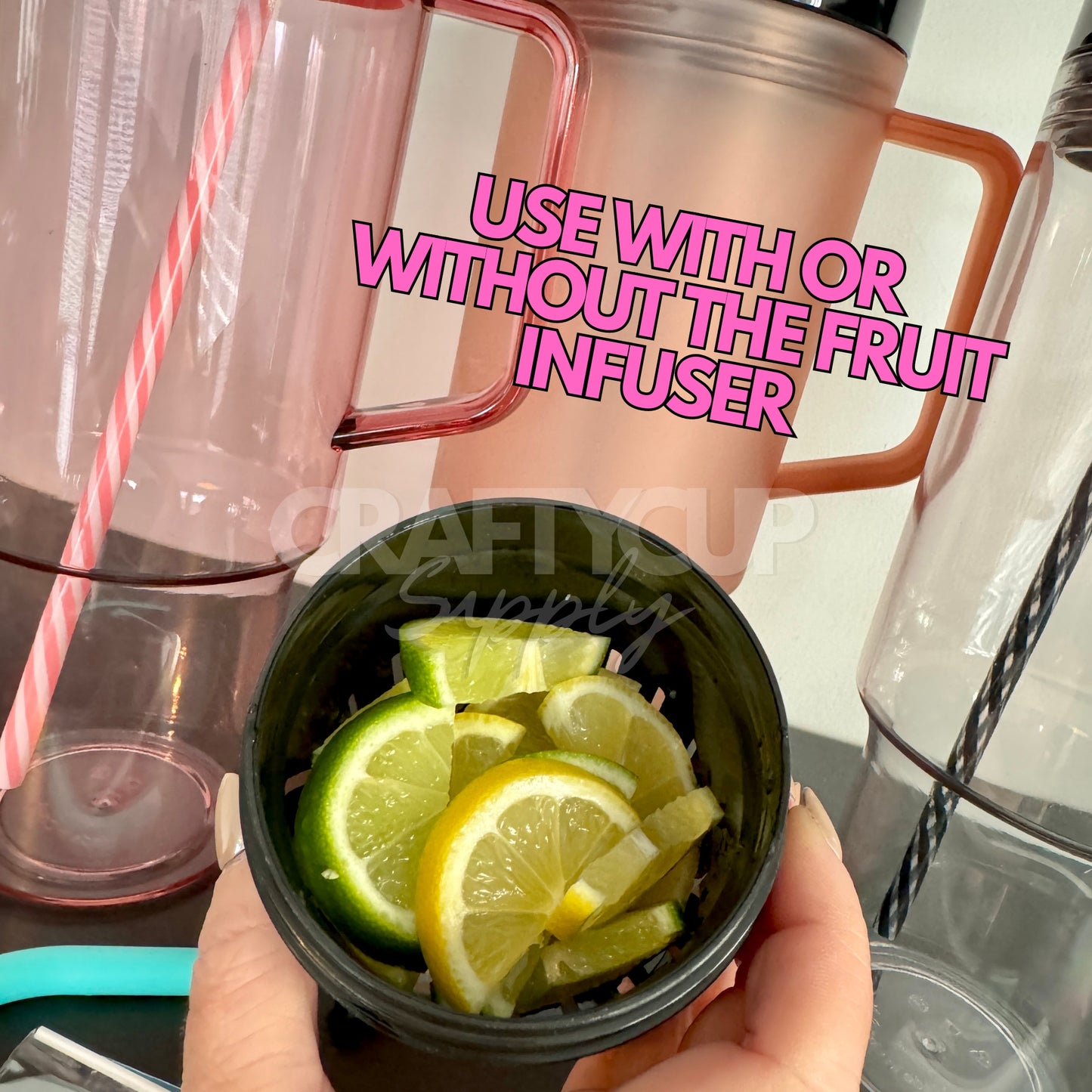 20oz Tritan Stanley Dupe | Includes Fruit Infuser & Accessories