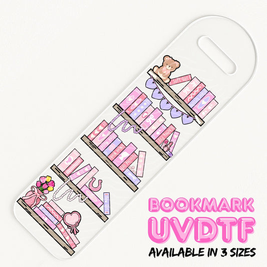 Coquette Bookshelf | Bookmark UV DTF
