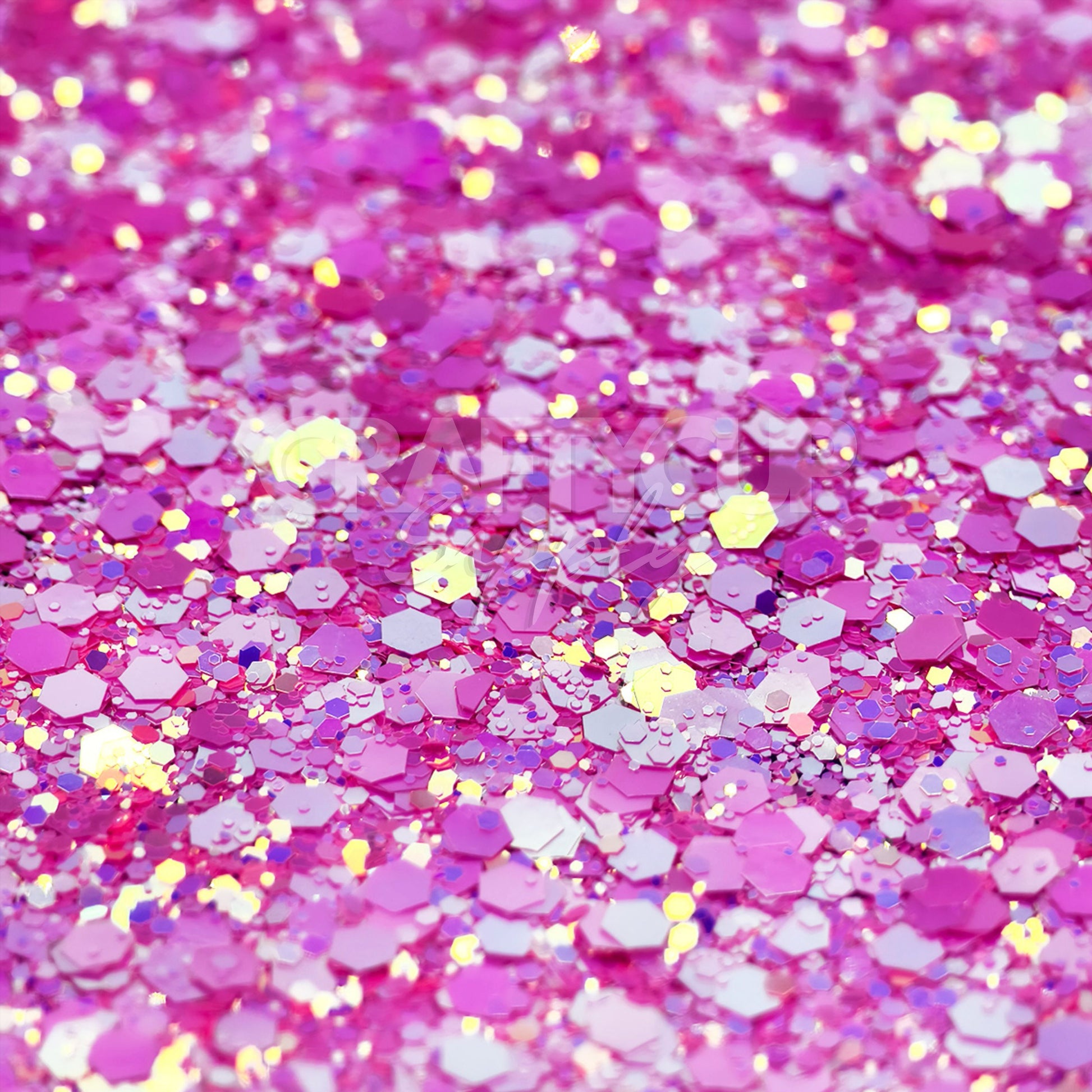 Violet-pink glitter with iridescent shine, perfect for candles, nails, and slime projects.