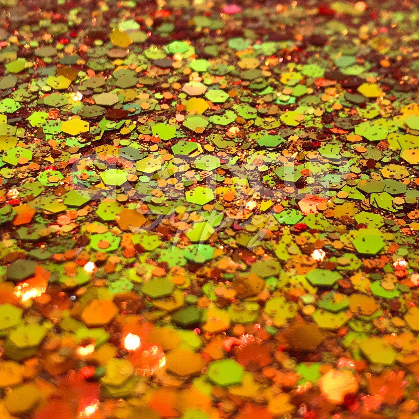 orange glitter colour shift