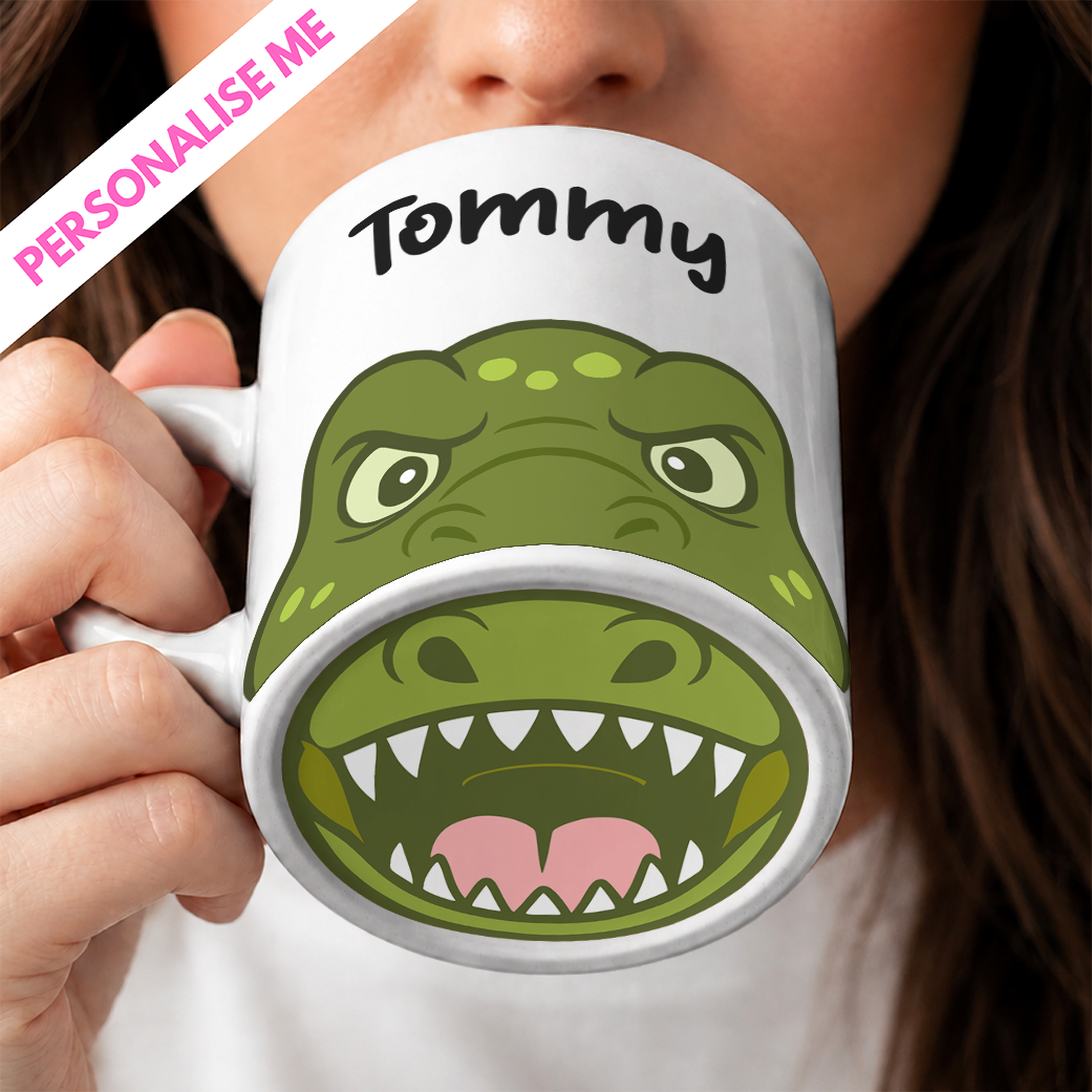 T-Rex Big Mouth Mug | Personalised UV DTF
