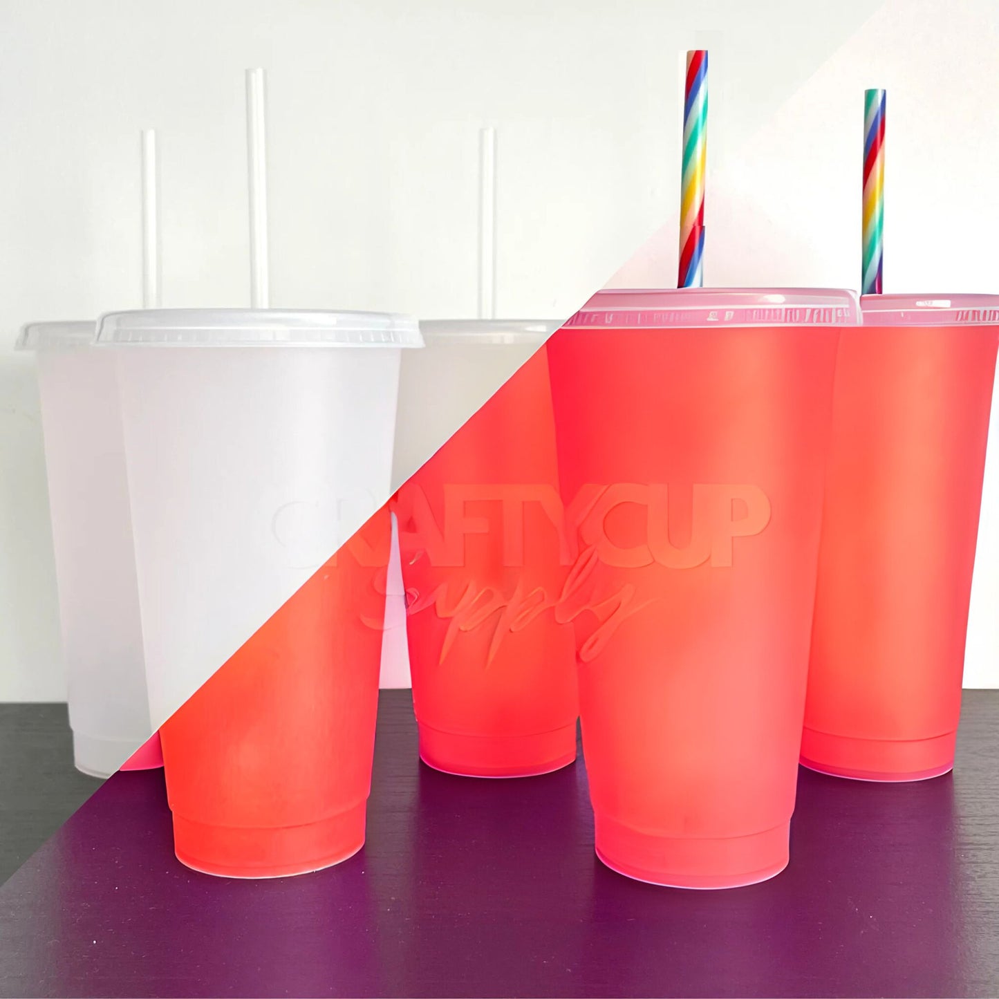 Orange 24oz (710ml) Colour Change Cold Cup