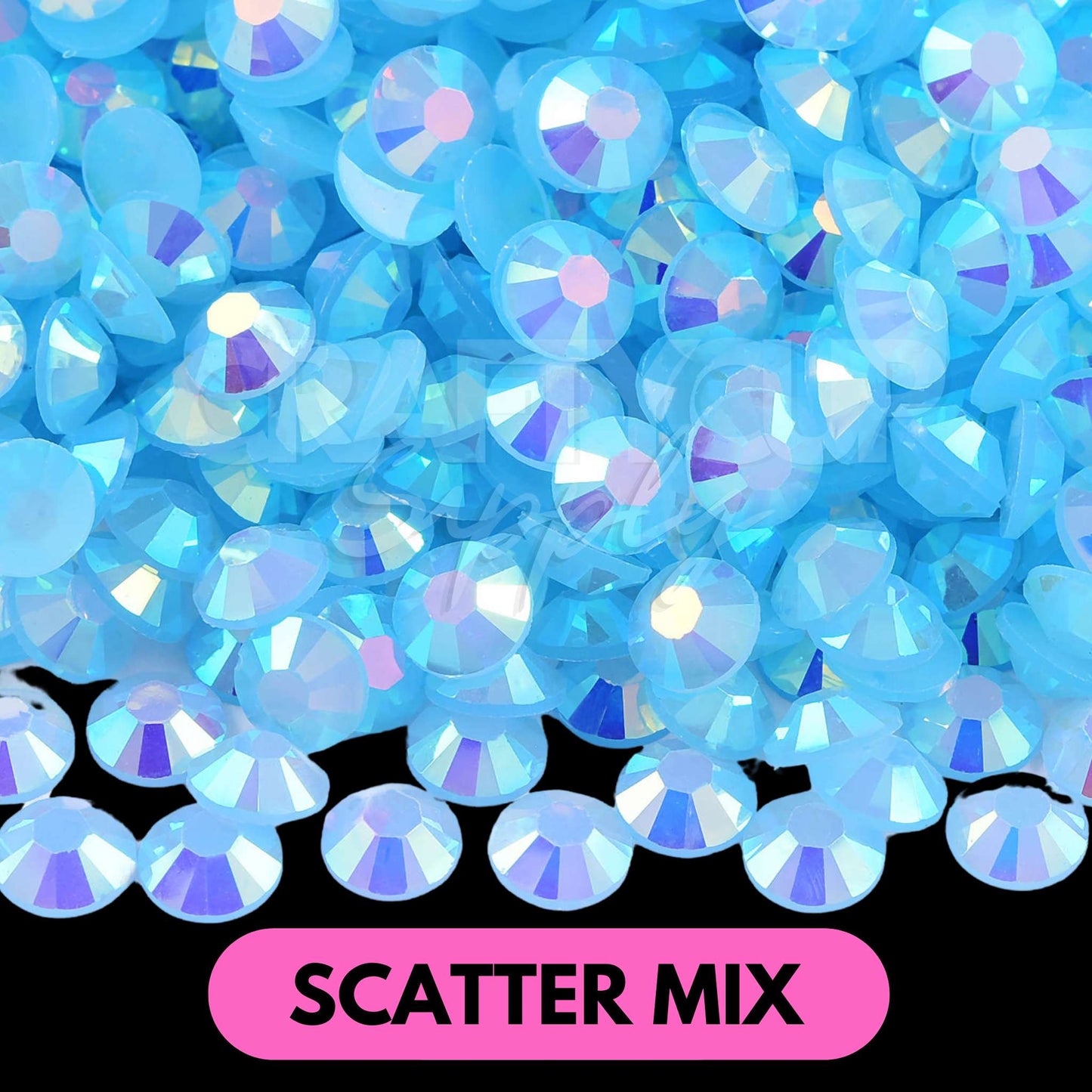 light blue ab rhinestones with flatbacks