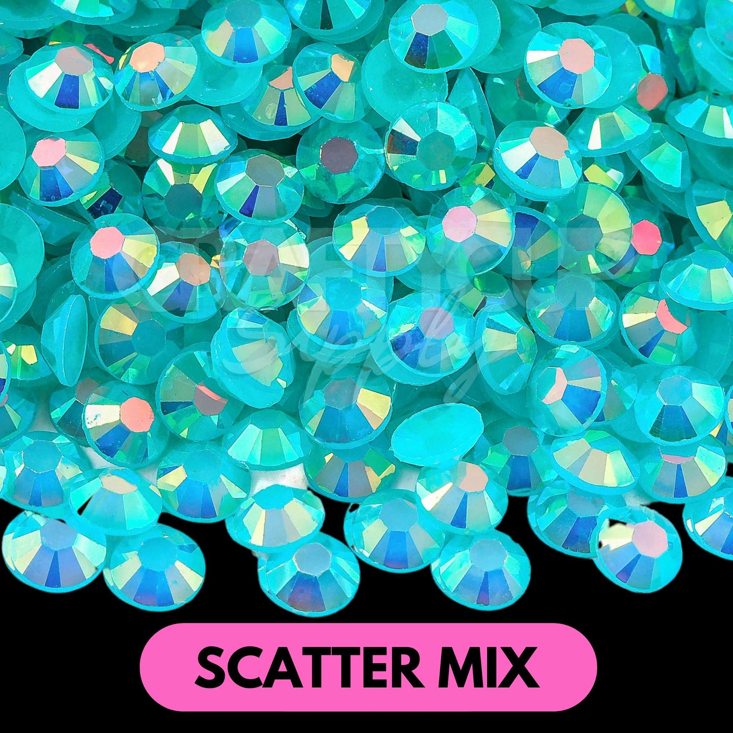blue green ab rhinestones