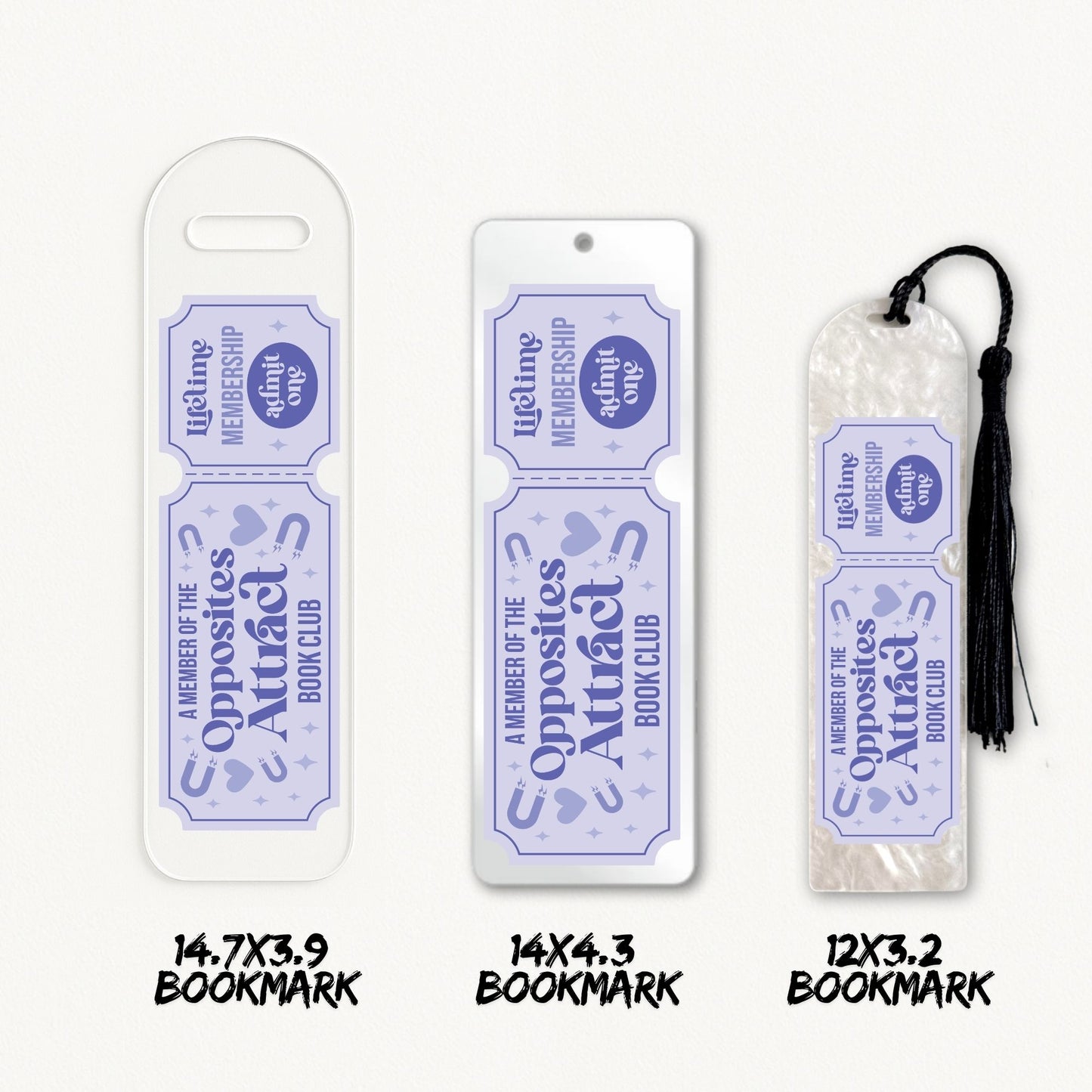 Opposites Attract Ticket | Bookmark UV DTF