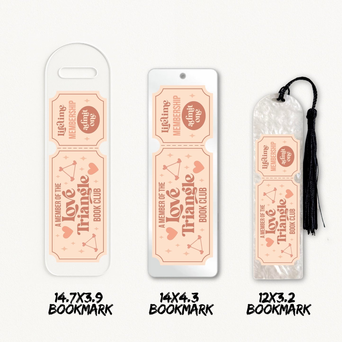 Love Triangle Ticket | Bookmark UV DTF