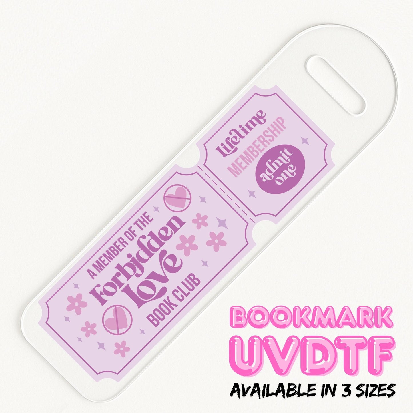 Forbidden Love Ticket | Bookmark UV DTF