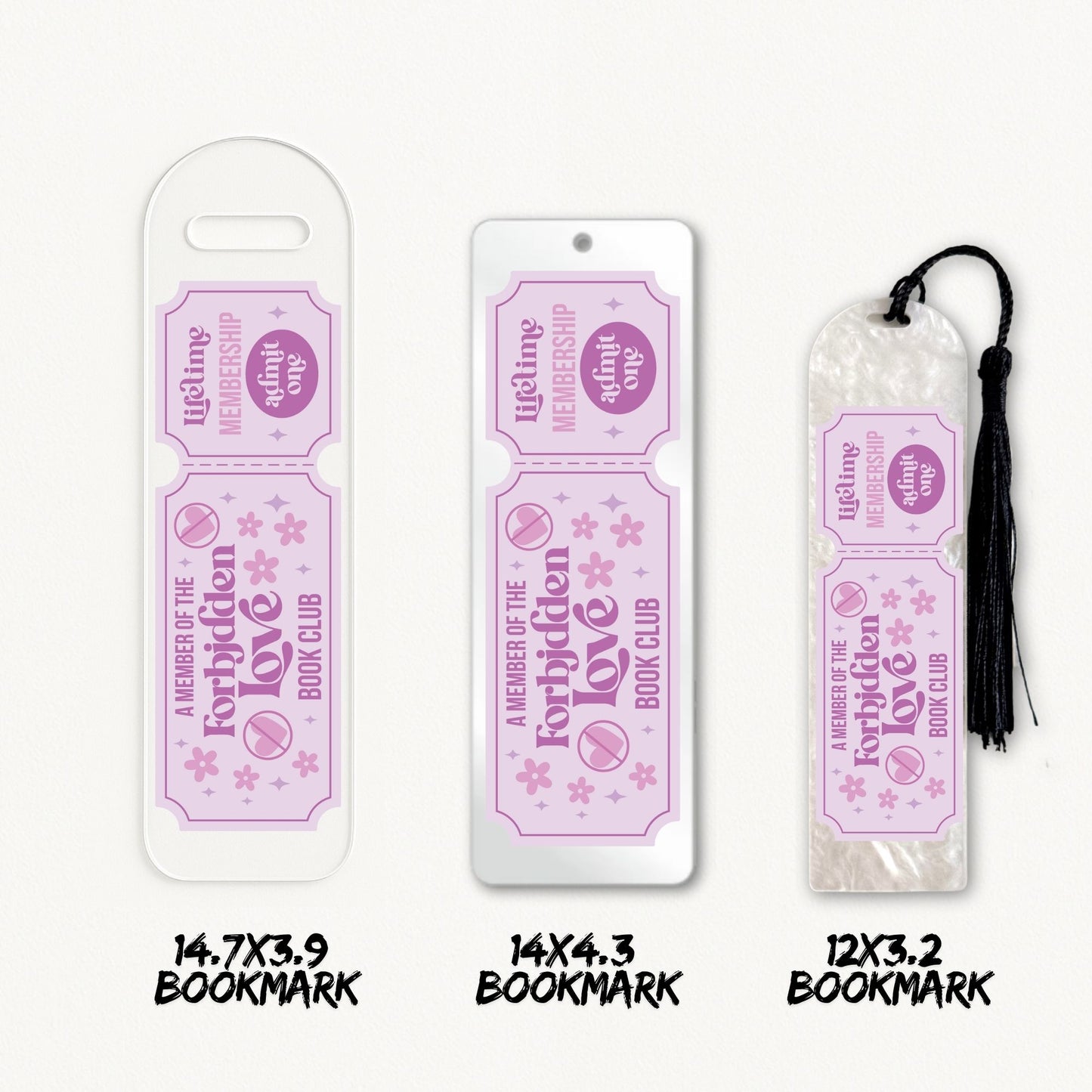 Forbidden Love Ticket | Bookmark UV DTF