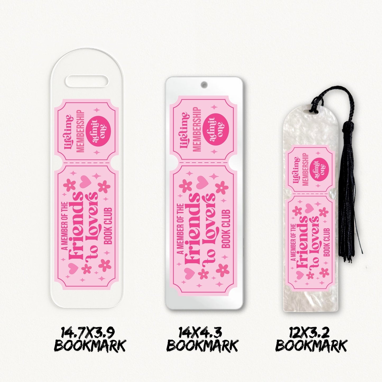 Friends to Lovers Ticket | Bookmark UV DTF