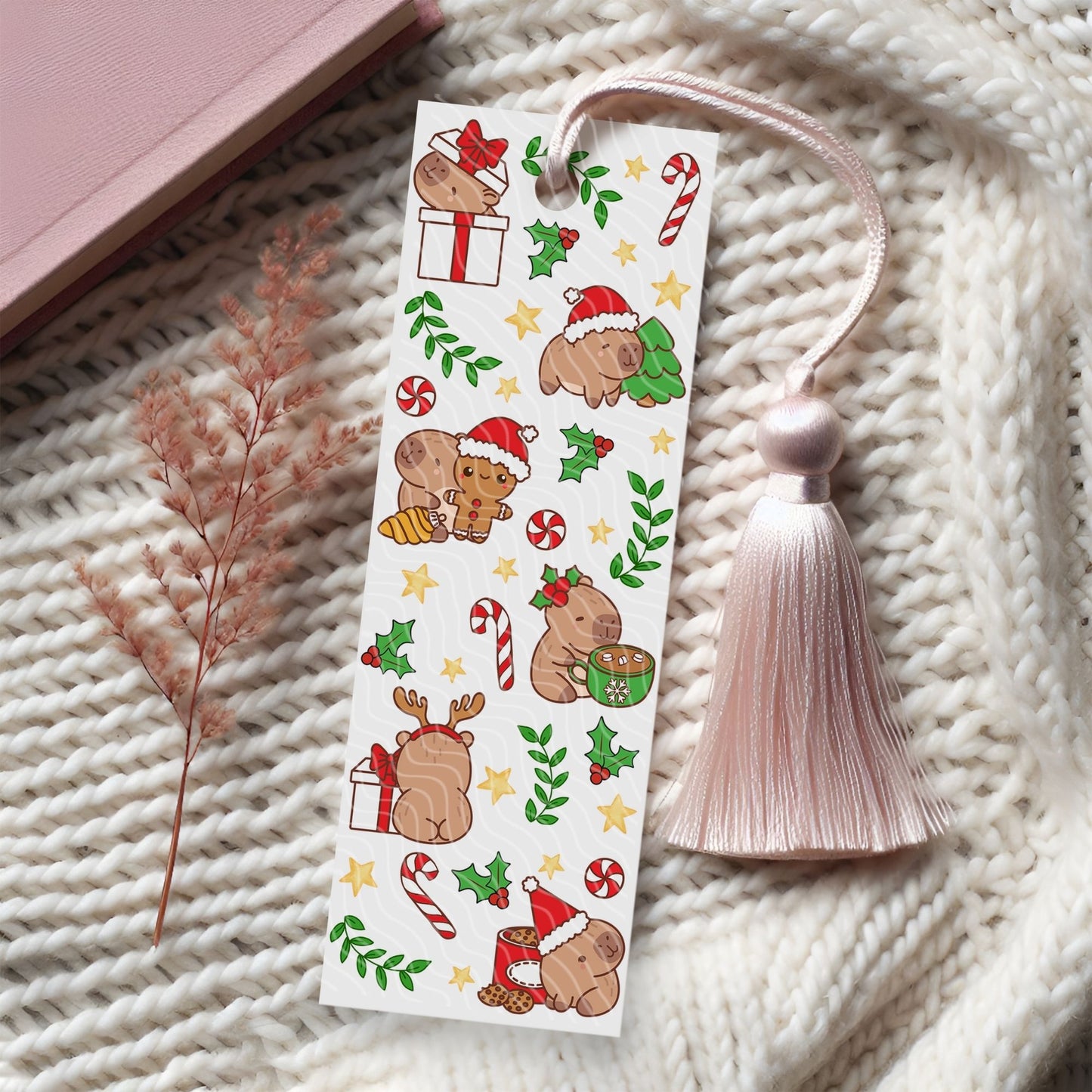 Christmas Capybara | Bookmark Digital Download
