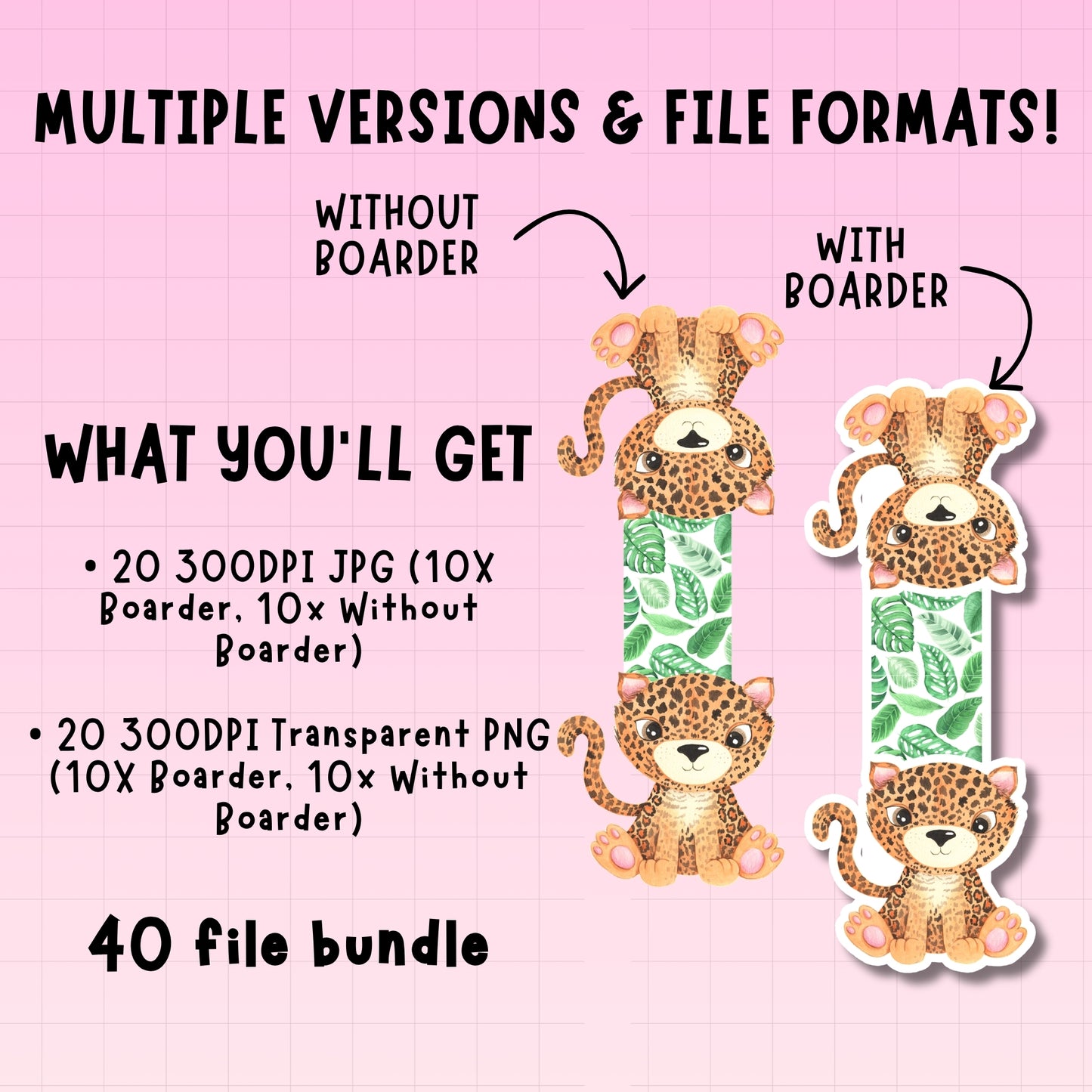 Jungle Animals Magnetic Bookmark Bundle | Digital Download