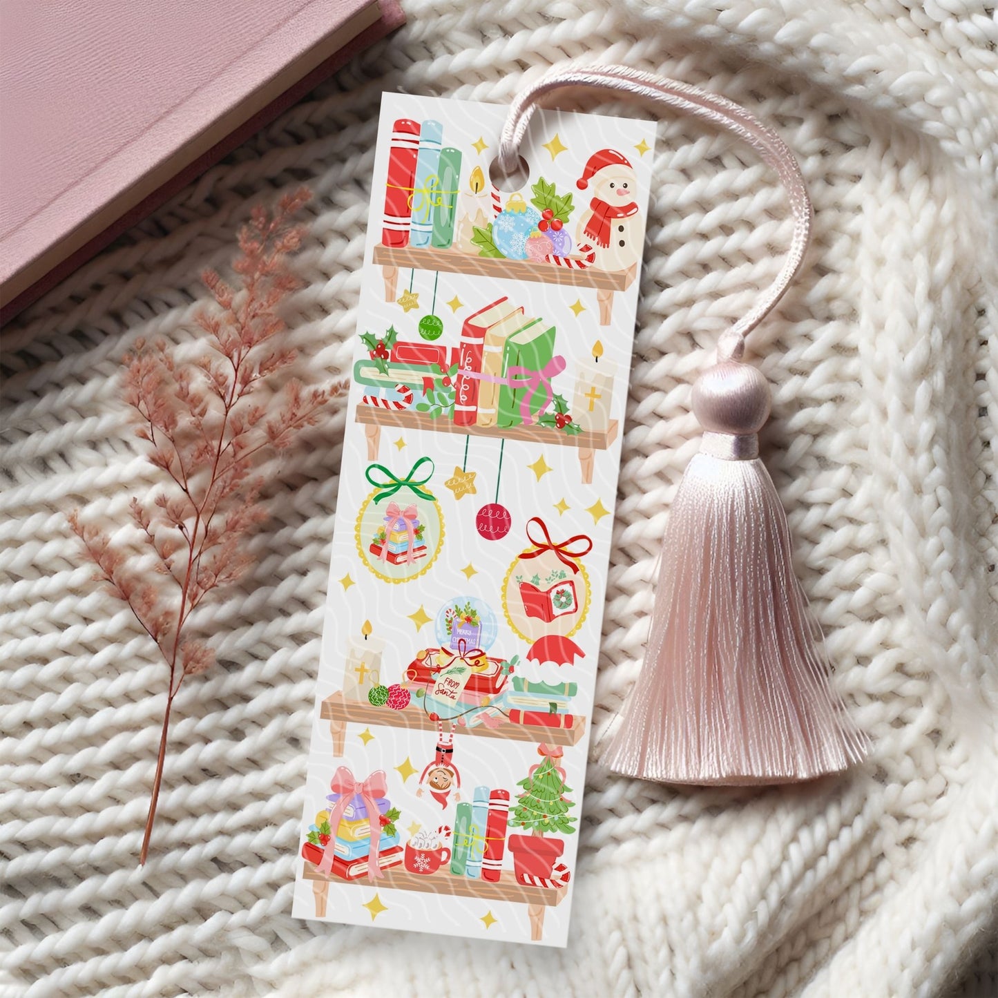 Christmas Bookshelf | Bookmark Digital Download