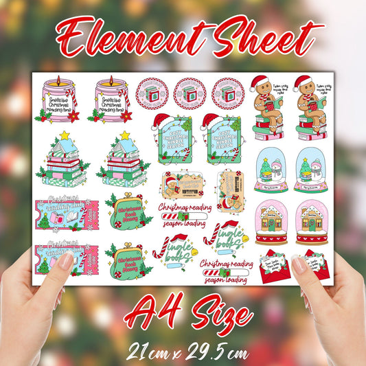 Christmas Is Booked 2 | UV DTF Element Sheet