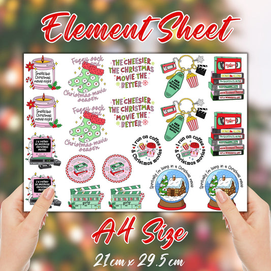 Christmas Movies | UV DTF Element Sheet