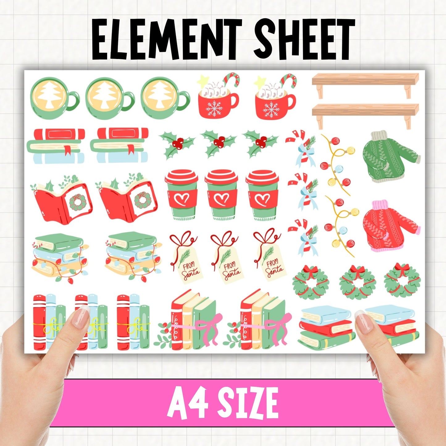 Christmas Reading | UV DTF Element Sheet