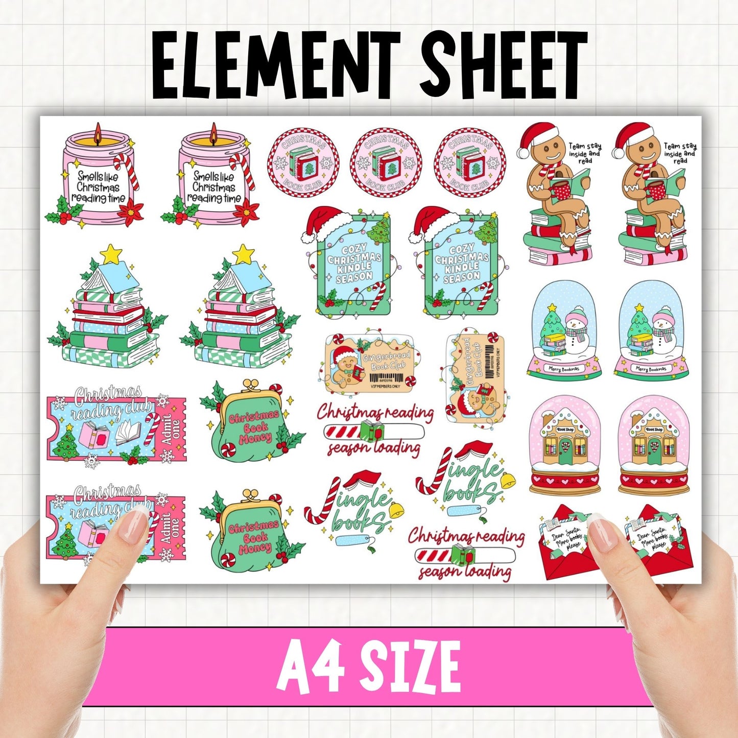 Christmas Is Booked 2 | UV DTF Element Sheet