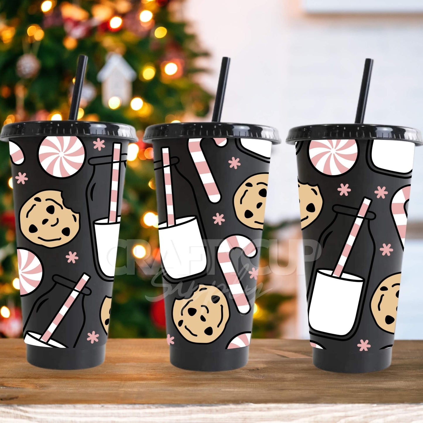 Cookies, Milk & Candy Canes | UV DTF Wrap
