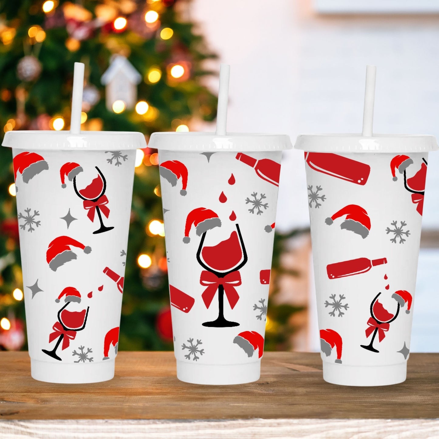 Christmas Wine | Cold Cup UV DTF Wrap