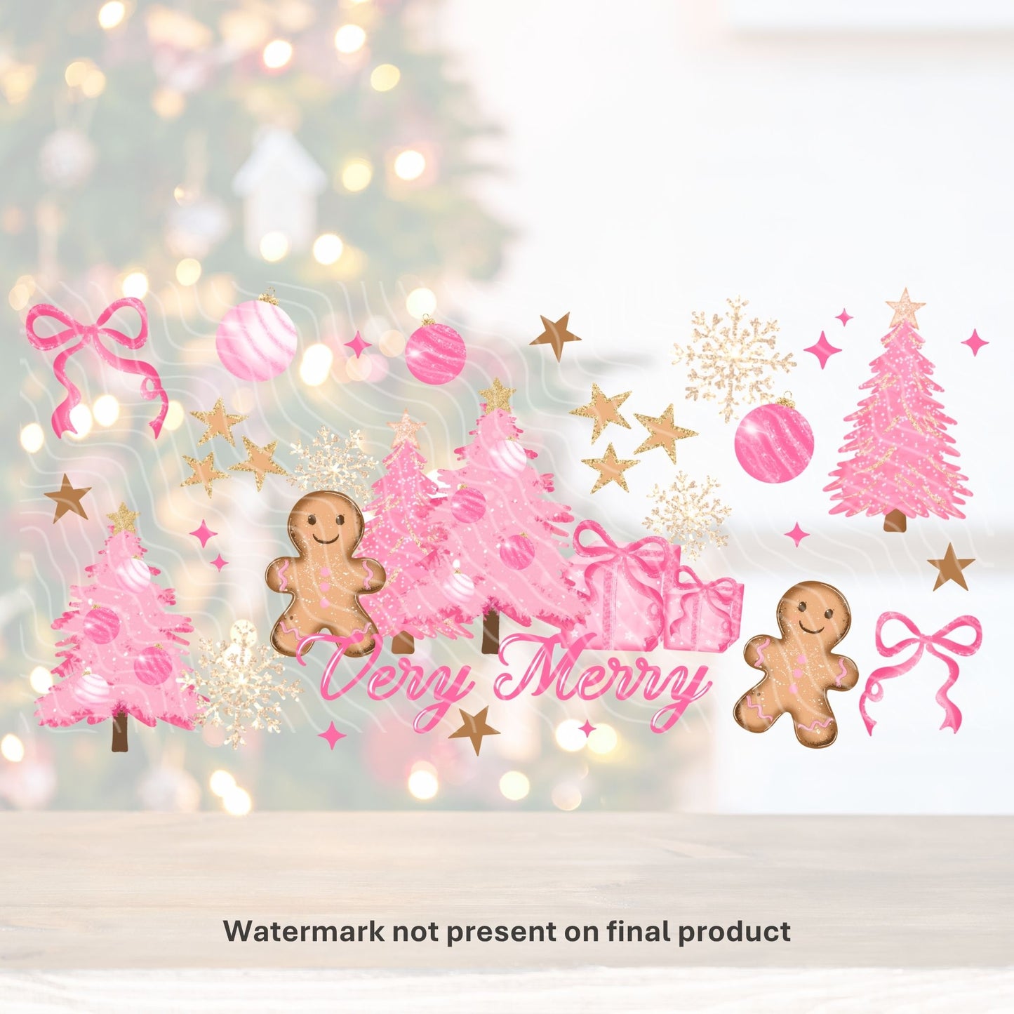 Very Merry Pink | UV DTF Wrap
